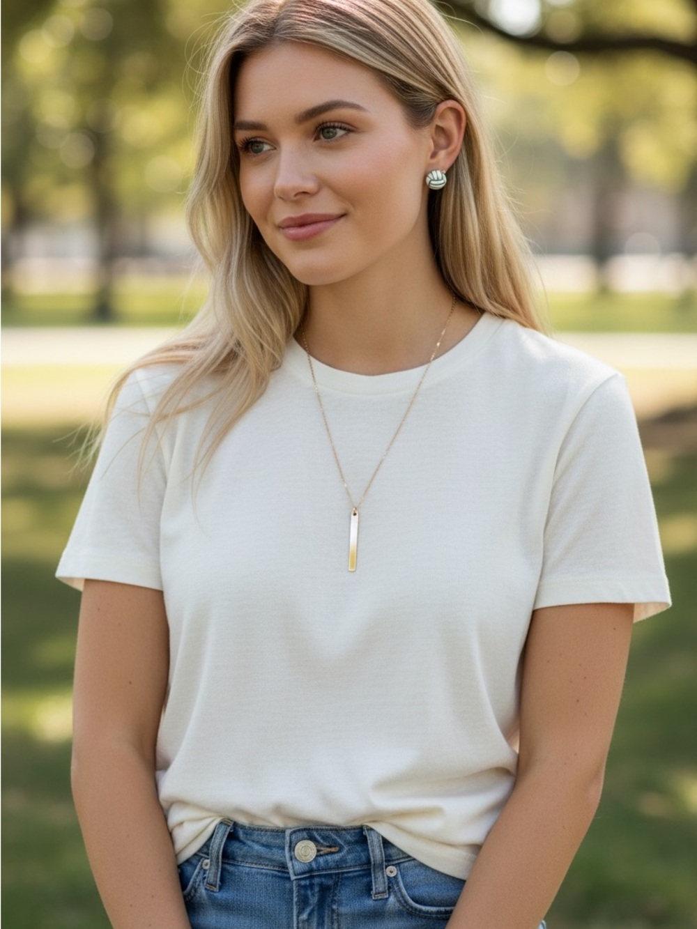 🆕 Plunder Rose Gold Vertical Bar Pendant Necklace (choose goldtone or rose gold)